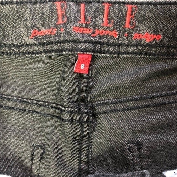 Elle Black Lace Details Mid-Rise Skinny Jeans - Picture 6 of 7